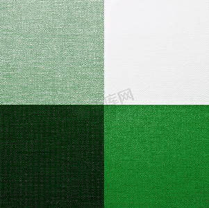 白色、绿色和黑色格子桌布