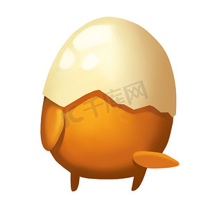 插图：元素集：正在运行的鸡蛋。