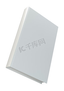 空白的垂直书籍封面模板正面站立。