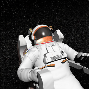 太空中的宇航员 - 3D 渲染