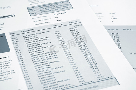 银行和信用卡对帐单