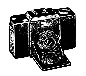 矢量复古相机摄影照片_“白色背景上的复古相机，矢量图”