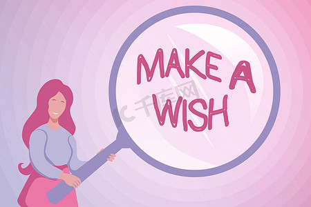 make摄影照片_显示 Make A Wish 的文字符号。