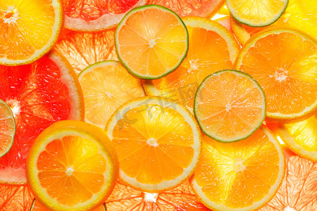 柑橘类水果摄影照片_柑橘类水果切片