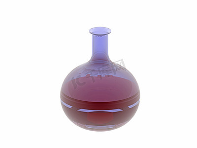 有化学制品的圆的玻璃烧瓶在实验室