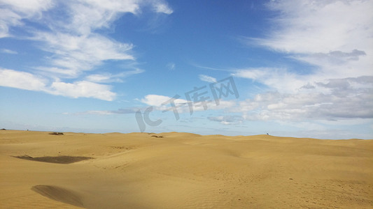 西班牙马斯帕洛马斯阳光日美丽的沙丘