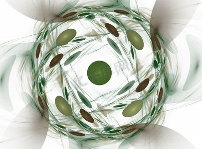 3d 渲染与绿色抽象花分形