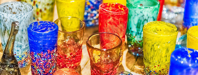 传统彩色穆拉诺玻璃酒杯待售，穆拉诺，Ven