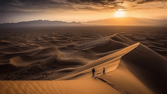 沙漠和绿洲摄影照片_纳斯卡沙漠的景观和沙