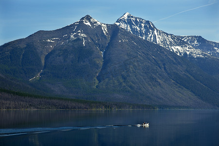 麦当劳湖 Fishing Boat Glacier National Park Montana