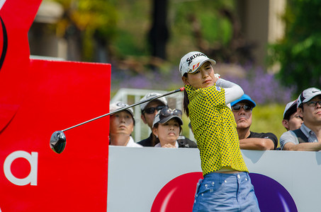 樱花广告摄影照片_日本的 Sakura Yokomine 在本田 LPGA 泰国 2016