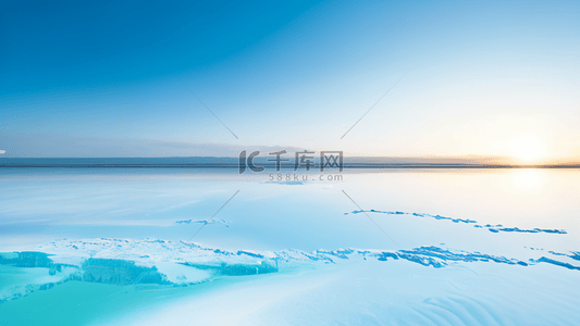 大海背景图片_夏天海天一色简约蓝色背景