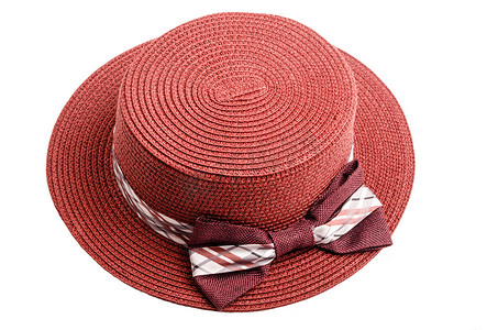 漂亮的草红色帽子。