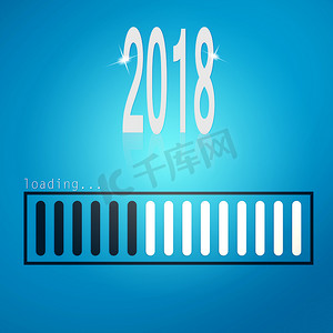 2018网络摄影照片_蓝色加载条 2018 年