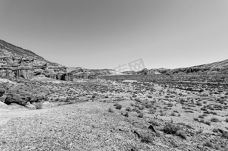 太师椅黑白摄影照片_红岩峡谷，黑白的美国