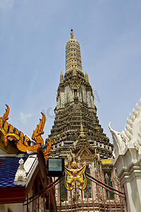 寺庙抽象发怒马赛克的亚洲泰国