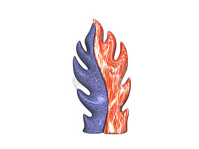红蓝火焰雕像