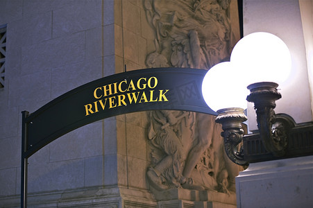 芝加哥河滨步道标志