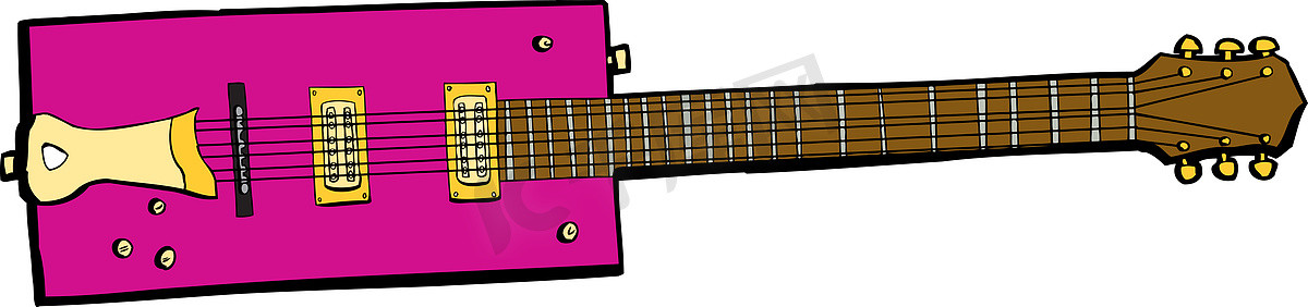 粉色电摄影照片_单人长方形电吉他