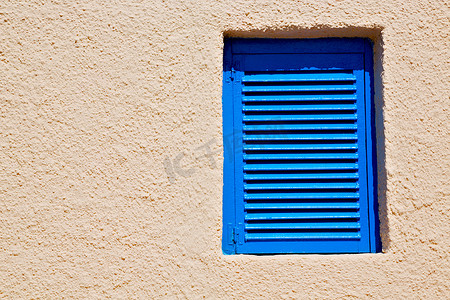 黄墙摄影照片_在圣托里尼欧洲希腊盲黄墙