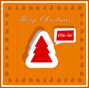 Merry Xmas Eve Talking Ola-la！复古纸卡海报背景