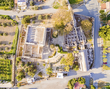 塞浦路斯利马索尔 Kolossi 中世纪城堡鸟瞰图