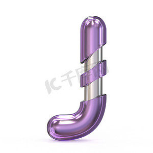 紫宝石金属芯字体 LETTER J 3D