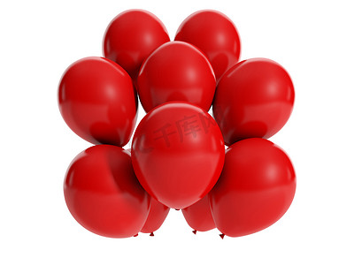 “3d 插图：假期，一组气球”