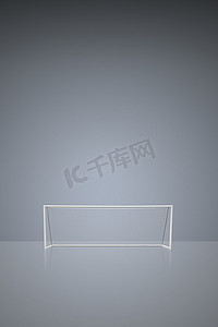 足球概念显示空的足球门柱与球门网