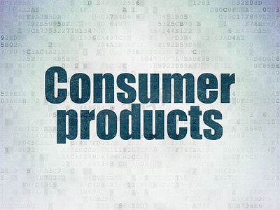 经营理念： 数字数据纸张背景上的消费产品