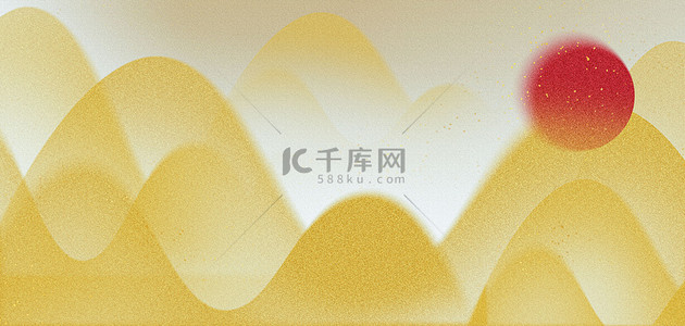 中国复古背景图片_中国风水墨山水黄色背景