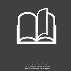 打开书本图标符号平现代网页设计与长长的阴影和空间为您的文本。
