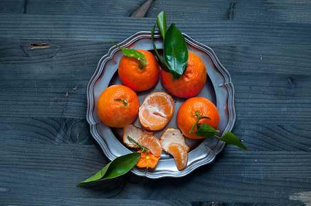 冬季典型的橘子果实