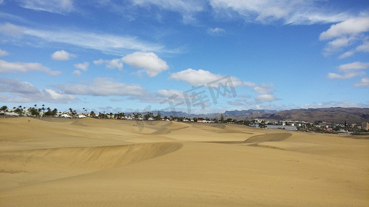 西班牙马斯帕洛马斯阳光日美丽的沙丘