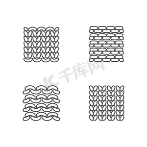针织图标集的样本。