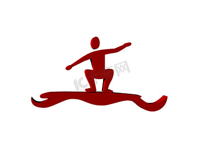 运动员的红色轮廓作为一种象征