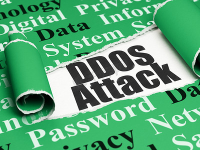 部队保密摄影照片_保密概念：在被撕毁的纸片下的黑文本DDOS攻击