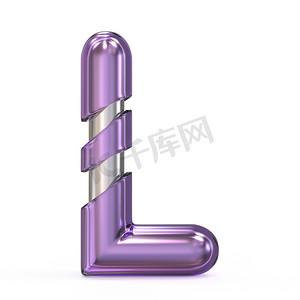 紫宝石金属芯字体 LETTER L 3D