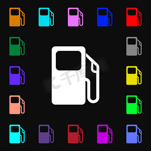 汽车加油站 iconi 标志。