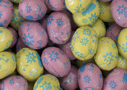 礼仪之邦摄影照片_五颜六色的巧克力复活节彩蛋