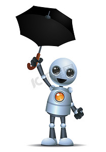 小机器人撑伞