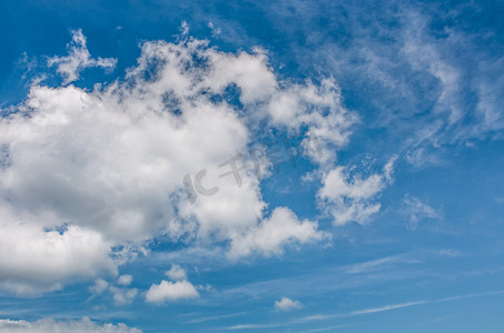 蓝色夏日天空上的浮云运动