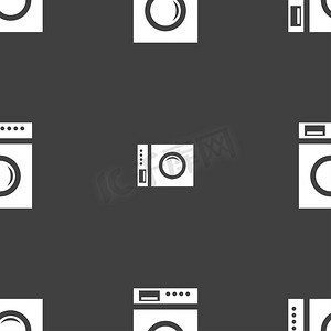 清除图标摄影照片_洗衣机图标标志。