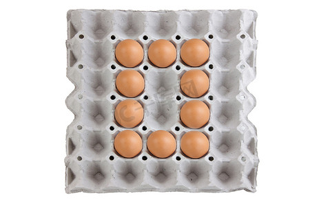 分类商品分类摄影照片_将鸡蛋分类为纸盘中的数字零。
