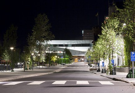 瑞典于默奥市中心的夜景