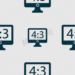 宽高比 4 3 宽屏电视图标标志。