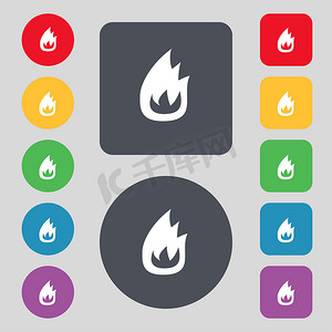 火焰图标摄影照片_火火焰图标标志。