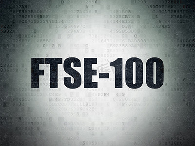 股票市场指数概念：数字数据论文背景上的 FTSE-100