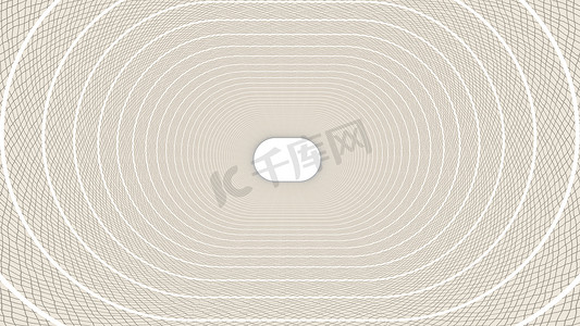 隧道背景中抽象椭圆形状的 3d 渲染