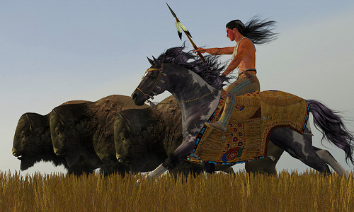 印第安人和彩绘马